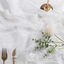 Leetaltree 2 Pack Ivory Cheesecloth Table Runner, 35x120 Inch Boho Rustic Cheese Cloth Table Runner, Decorative Table Runners for Bridal Baby Shower Decorations or Wedding Table Decorations