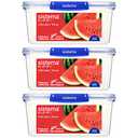 Sistema KLIP IT PLUS Food Storage Containers | 3.35 L | Leak-Proof, Stackable & Airtight Fridge/Freezer Containers with Lids | BPA-Free Plastic | Blue Clips |   2 pack