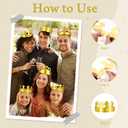60 Pieces Paper Crowns Hat Gold Birthday Party Crown Hats for Birthday Celebration Baby Shower Photo Props