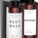 Plastic Soap DispenserWall Mount Shower PumpNo-Drill Wall Mounted Shower Soap DispenserShampoo and Conditioner Dispenser Modern Refillable Shampoo Pump Bottles for Shower Soap (2pcs 300ml)