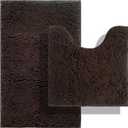 BOANKODU Bathroom Mat Sets 2 Piece, Absorbent Non-Slip Very Soft Chenille Mat, 32x20 Inch + 20x20 Inch U Shape, Machine Washable (Coffee)
