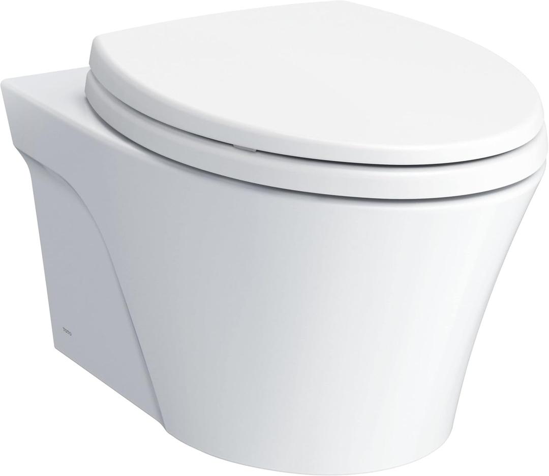 Toto TCT426CFGT4001 AP Wall Mounted Elongated Chair Height Toilet Bowl Only with CeFiONtect - Less Seat