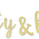 LINGTEER Forty & Foxy Gold Glitter Bunting Banner Cheers to 40th Happy Birthday Forty Years Old Funny Bday Party Decoration Gift Sign - NO DIY REQUIRED