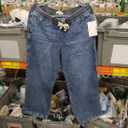 Motherhood Maternity Women's Under The Belly Tie Waist Wide Leg Pregnancy Denim Pants, Jane Wash, Small