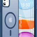 for iPhone 11 Case,iPhone XR case [Compatible with Magsafe] Translucent Matte Magnetic Phone Case,Slim Thin Duty Shockproof Protection Cover with 2pc HD Screen Protector-Dark Blue