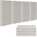 EVENRISING 4 PCS Fabric Acoustic Panels, 24''x12''x2'' Sound Proof Panels for Walls, Acoustic Wall Panels, Self-adhesive Soundproof Wall Panels for Echo Absorption for Home Studio Office (flaxen）