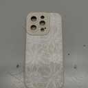 MZELQ for iPhone 16 Pro Case, Silicone Floral Flowers Sunflowers Cute Pattern, Camera Protection Soft Slim Phone Cover for Girls Women -White