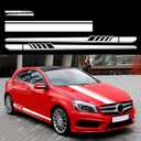 Racing Stripes Car Stickers Sport Stripes DIY Styling Decorated Door Hood Mirrors Vinyl Sticker Accessories for car Trucks SUV(5PCS) (White)
