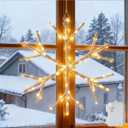 LITBLOOM Lighted Snowflake 70 Fairy Lights 14IN Battery Operated with Timer for Window Christmas Decoration Indoor Outdoor