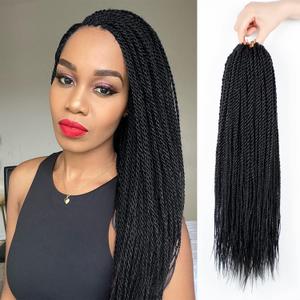 NAYOO Senegalese Twist Crochet Hair For Black Women - 8 Packs 35 Strands/Pack Small Twist Crochet Braids Hair Hot Water Setting, Crochet Braiding Hair Straight Ends(18 Inch, 1B)