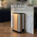 simplehuman 18 Liter / 4.8 Gallon Butterfly Lid Kitchen Step Trash Can, Brushed Stainless Steel