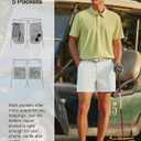 PULI Golf Shorts Men Relaxed Fit Stretch Dress Lightweight Casual Waterproof Travel Quick Dry Summer Shorts 5 Inch Inseam (White, 36)