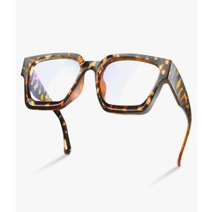 livho Oversized Eyewear Frame for Woman and Men - Rectangle Fashion Glasses for Computer, Chic Preppy Frame