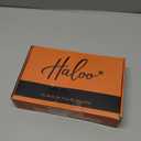 Haloo Brown Wigs with Bangs - 19 Inch Natural Wavy Synthetic Heat Resistant Medium Length Hair Wigs for Women Daily Party, Ombre Brown