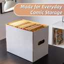 CRUGLA Comic Book Storage Boxes, 7 Pack White Cardboard Comic Book Box Set with Lids, Handles and Dividers