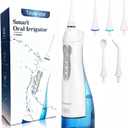 TOVENDOR Electric Water Flosser, Cordless Rechargeable Dental Oral Irrigator IPX7 Waterproof 300ML Travel Water Teeth Cleaner with 5 Tips for Braces Care Teeth Gums Cleaning, Home Office Daily Use (Nsapphire Blue)