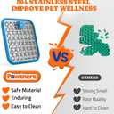 Lick Mat for Dogs & Cats, Stainless Steel Pet Slow Feeder for Crate Boredom & Anxiety Reduce, Cat Licking Pads with Spatula & Scrubbing Brush, Blue
