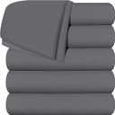 Utopia Bedding Flat Sheets - Pack of 6 - Soft Brushed Microfiber Fabric - Shrinkage & Fade Resistant Top Sheet - Easy Care (King, Grey)