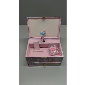 Music Unicorn Box with Rose Inside Clear Container