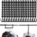 Mr. Pen Space Saving Hangers for Clothes, 20 pcs, Black, Plastic Multi Clothes Hangers Space Saving, 6 Slots, 360° Rotating Hooks