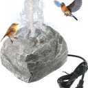 Saillong Bird Bath Water Fountain, Granite Air Pump Rock with Pump for Bird, Rock Waterfall Fountain, Feeder, Aquariums, Fish Tank (with Electric Power Source)