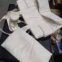 LOVEVOOK Diaper Bag Tote, 15.6inch Puffer Baby Diaper Bag Waterproof Travel Diaper Tote with Changing Pad Pacifier Case (Off-white)