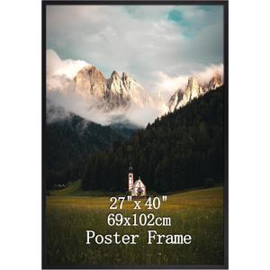 Giftgarden 27x40 Poster Picture Frame Black, Textured Metal Frame 40x27 for Wall Display, Single