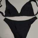 Bathing Suits for Women Deep V Neck Sexy Two Piece Bikini Sets for Women Thong Halter Cheeky Swimsuit, Large