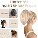 ZQIAN BEAUTY Clip on Ponytails for Women - 10 Inch Short Ponytail Extension, Straight Pony Tails Hair Extensions, Synthetic Hair Extensions Ponytail, Clip in Ponytail (Color: Beige)