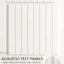Bumusty Large Cork Board Alternative-48 x 36" Felt Bulletin Board Tiles, with 30 Pushpins, 70 Adhesive Tabs, Fine-Stripe 12-Pack, Cork Boards for Office Push Pin Board Felt Board-Milky White