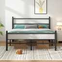 Queen Bed Frame with Headboard and Footboard, 14 Inch Metal Platform Bed Frame Queen Size with Steel Slat Support, No Box Spring Needed, Noise Free, Easy Assembly,