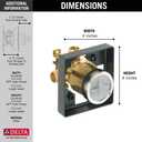 Delta Faucet R10000-UNBXHF MultiChoice Universal Shower Valve Body, Brass, Black