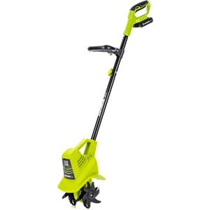 Earthwise Power Tools by ALM TC70020IT 20-Volt 7.5-Inch Cordless Electric Garden Tiller Cultivator, (2AH Battery & Fast Charger Included), Green