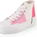 JUDIS Girls Platform Canvas Shoes Lace-up Fashion Sneakers Low Top and High Top Casual Shoes for Girls