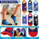 MOGGEI Kids Boys Ankle Socks Low Cut No Show Funny Cartoon Fun Cute Novelty Cotton Socks 6 Pairs (1-3T, Space)