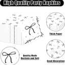 168PCS Black White Bow Birthday Party Decorations Paper Plates Napkins Cups Forks Knifes Tableware Set Bowknot Themed Supplies Bachelorette Wedding Bridal Shower Decor Serve 24 Guests