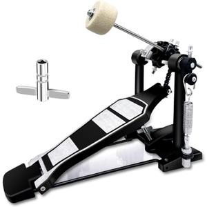 Bass Drum Pedal,Double Bass Drum Pedal Mount Double Chain Drive Foot Percussion Hardware Kick Drum Kit Pedals Step on Hammer Adj. Beater Head Bass Pedal for Drum Set (Single)