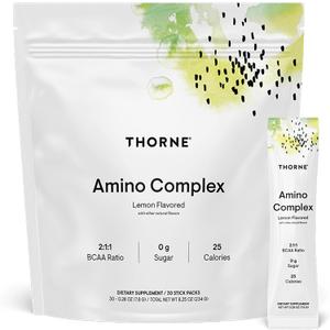 THORNE - Amino Complex - Clinically-Validated EAA and BCAA Powder for Pre or Post-Workout - Promotes Lean Muscle Mass & Exercise Recovery* - NSF Certified for Sport - 30 Servings - 8.25 Oz - Lemon (8.25 Ounce (Pack of 1))