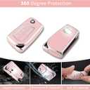 Pangpai Pink Key Fob Cover for Toyota, Soft TPU Key Case Protection with Bling Keychain Fit for Toyota Fortuner Tundra Camry RAV4 Highlander Corolla Smart Key Holder