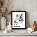 arteWOODS Funny Pig Bathroom Wall Art - Rustic Farmhouse Wall Decor with Humorous Quotes Black Framed Print Artwork Cute Animal Pictures for Shower Toilet Restroom Kid's Washroom 8x10 Inch