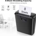 Bonsaii Paper Shredder for Home Use, 8-Sheet StripCut Home Office Shredder, CD/Credit Card Shredder Machine with Overheat Protection, 3.4 Gallons Wastebasket