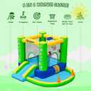 FBSPORT Inflatable Bounce House, Kids Bounce Castle Slide for Indoor Outdoor,Toddler Baby Jumper Bouncer, Kids Jumping Bouncy House with Blower, Ball Pit Pool, Basketball Hoop, Dart Game, Green, 9.33 ft L x 8.33 ft W x 5.42 ft H