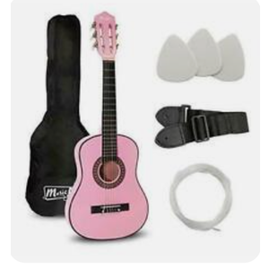 Music Alley MA-51 30" Half Size Junior Classic Guitar For Young Kids (Pink)