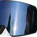 FMY Ski Goggles for Men Women & Youth - Anti Fog UV400 Protection Snowboard Snow Skiing Goggles for Adult (Dark & Black Frame)