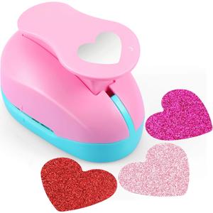 Zonon 3 Inch Craft Holes Punch Paper Punchers Scrapbook Paper Cutter Crafts Puncher Handmade Hole Scrapbooking Punches for Crafts,Scrapbooking, Cardstock, Greeting Cards, DIY, Kids Arts(Heart)