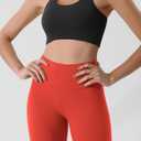 ODODOS Tummy Control Compression Shorts for Women, 4" / 6" / 8" / 10" High Waist Workout Biker Shorts with Inner Pocket (Orange)