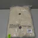 Taodou Women Hooded Knit Cardigans Button Cable Open Front Sweater Coat Beige L