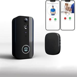 Wireless Doorbell Camera with Chime, 4000mAh Battery, Night Vision Smart Doorbell, Motion Detection/Visitor Capture/Home Security 2.4Ghz WiFi Video Doorbell, Local/Cloud Storage No Subscription