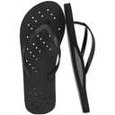 STQ Shower Shoes Women Quick Dry Arch Support Flip Flops Non Slip Beach Pool Dorm Bathroom Thong Sandals with Drain Holes Black, Size 8