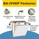 Best 24 x 24 Flush Access Panel for Drywall High-Grade Aluminum Frame with 5/8 Drywall Inlay, Mud-in Flange, Welded Frame, Removable Hatch & Touch Latches for Non-Rated Walls, BA-IVHDF